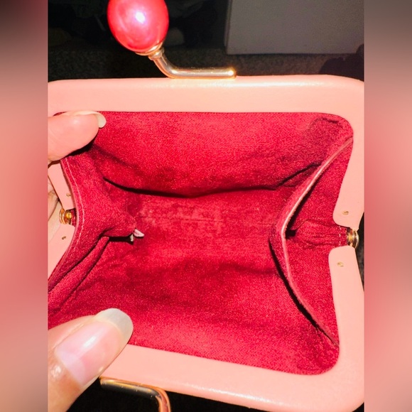 COACH NORA KISSLOCK CARD CASE IN SIGNATURE CANVAS C1708 IM/CANDY PINK - Picture 6 of 6